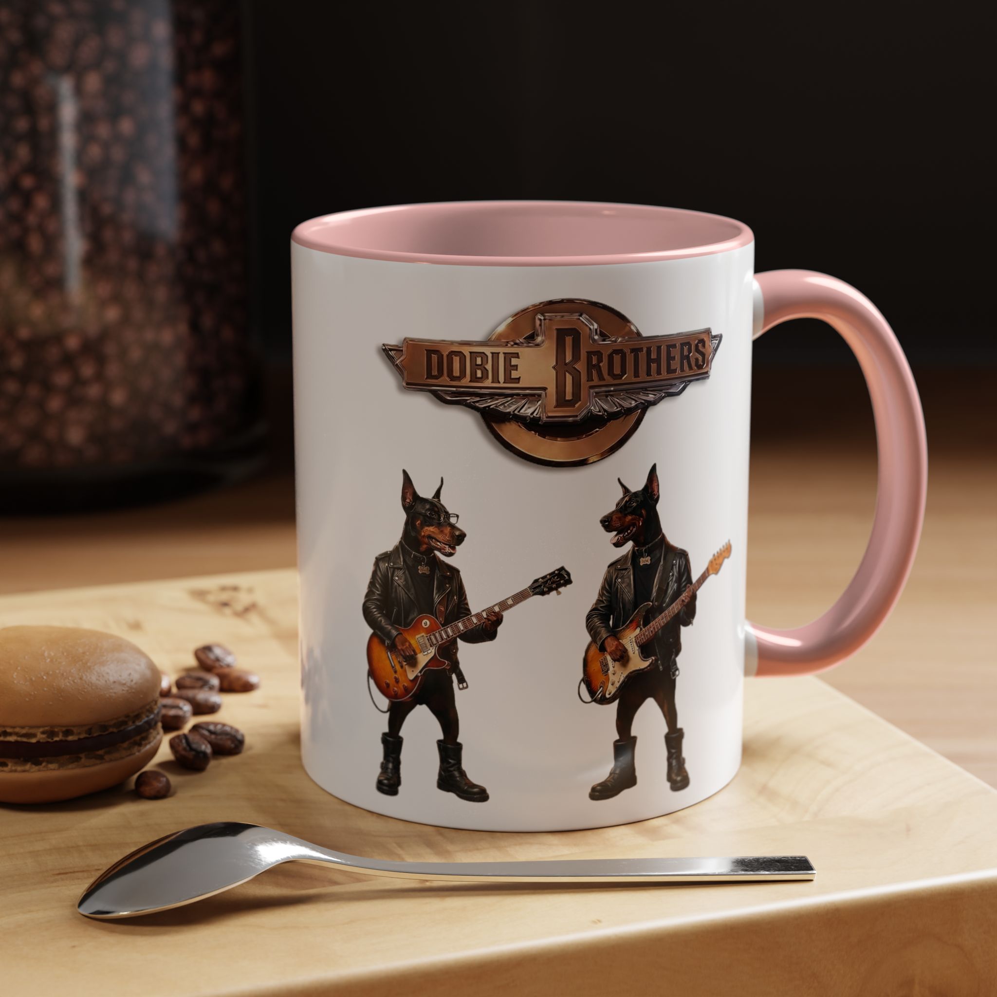 Dobie Brothers Doberman Rock Dogs Black Accent Coffee Mug — (11/15oz) - Image 15