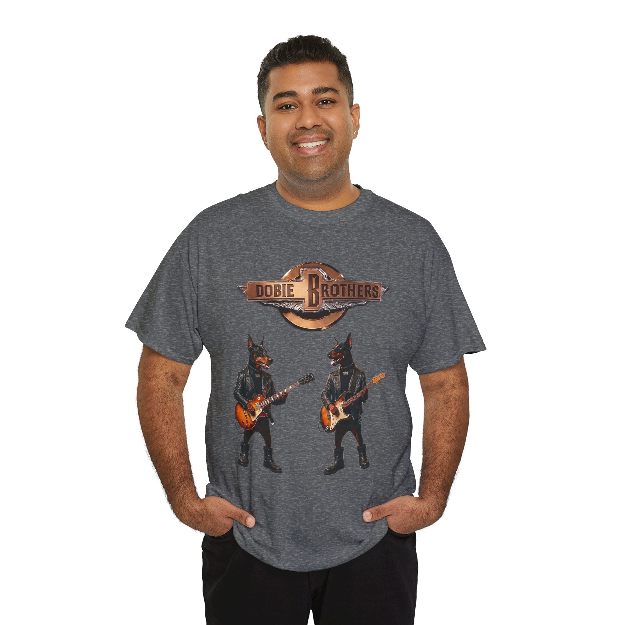 Dobie Brothers Rock Band T‑Shirt — Vintage Doberman Guitarists Tee - Image 77