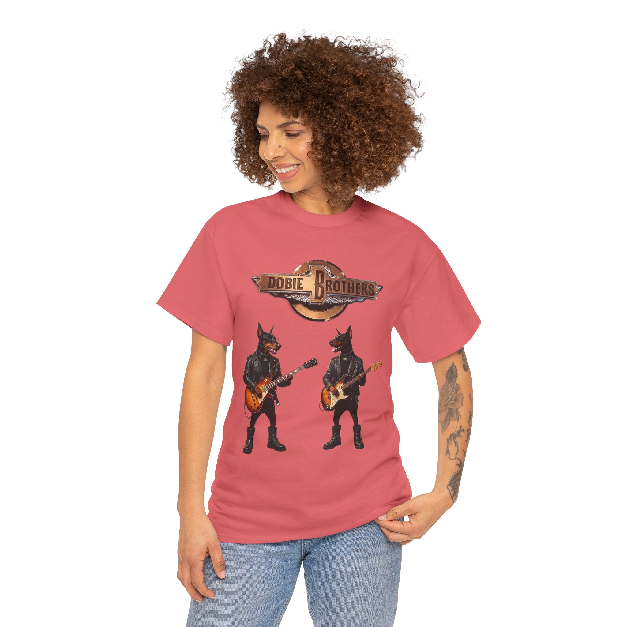 Dobie Brothers Rock Band T‑Shirt — Vintage Doberman Guitarists Tee - Image 28