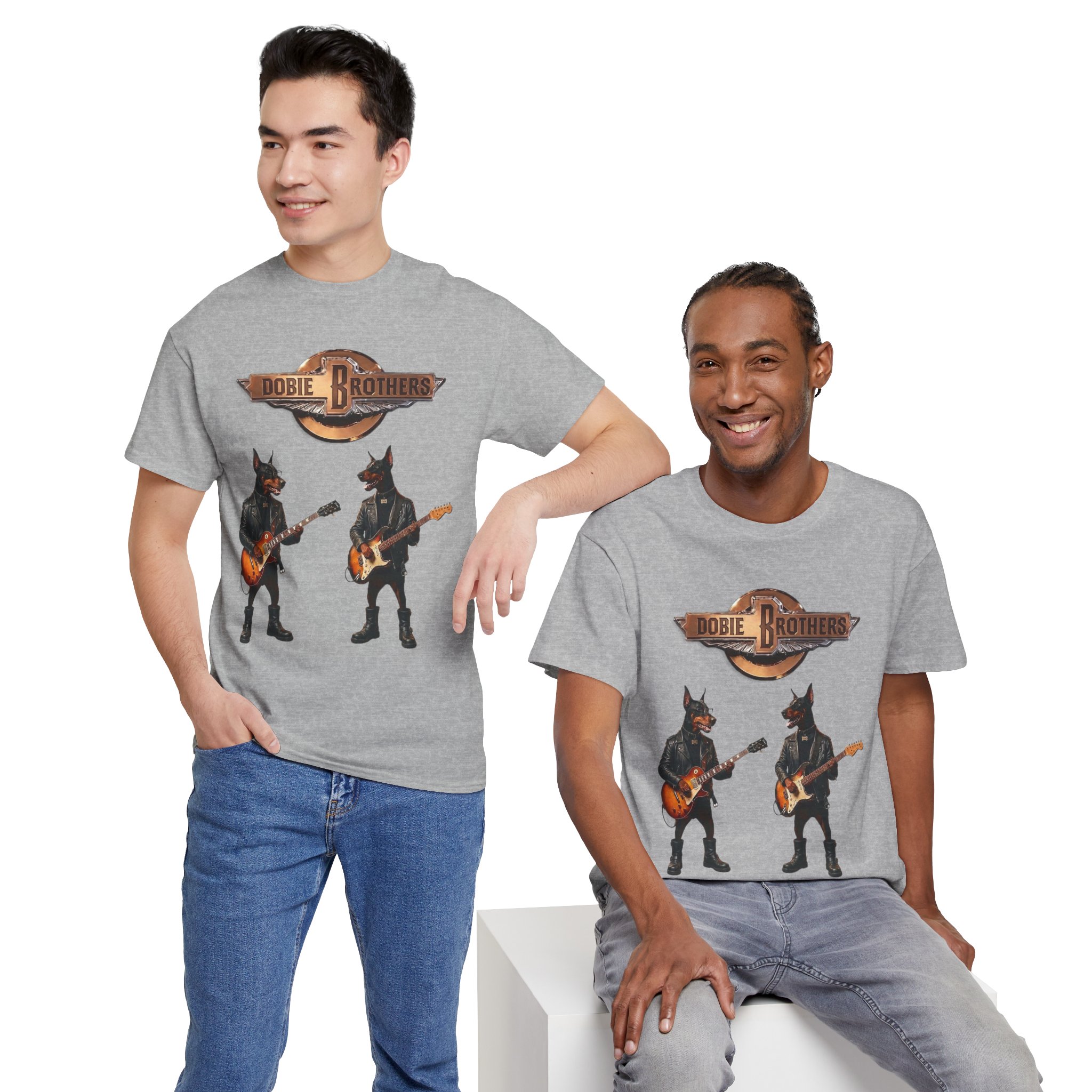 Dobie Brothers Rock Band T‑Shirt — Vintage Doberman Guitarists Tee - Image 40