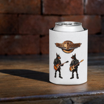 Doobie Brothers Can Cooler – Retro Rock Band Beer Koozie - White