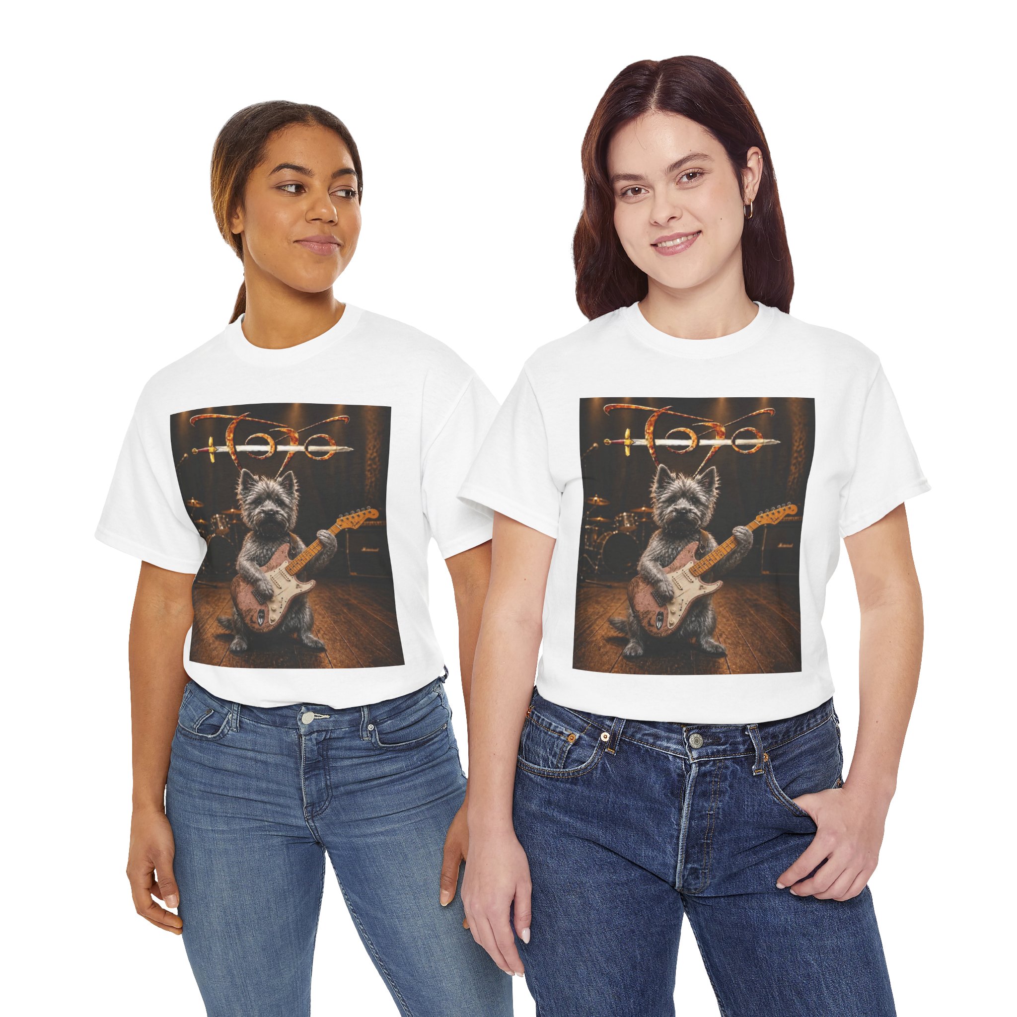 Rockstar Dog Guitar T-Shirt — Cute Scottish Terrier Playing Electric Guitar Concert Tee - Image 10