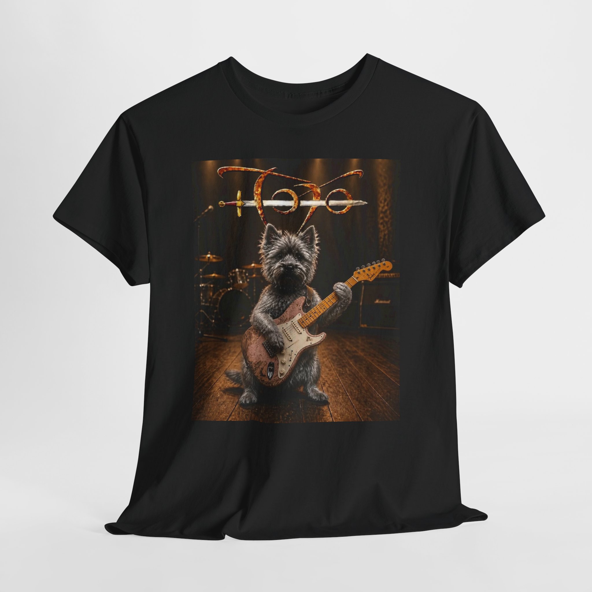 Rockstar Dog Guitar T-Shirt — Cute Scottish Terrier Playing Electric Guitar Concert Tee - Image 16