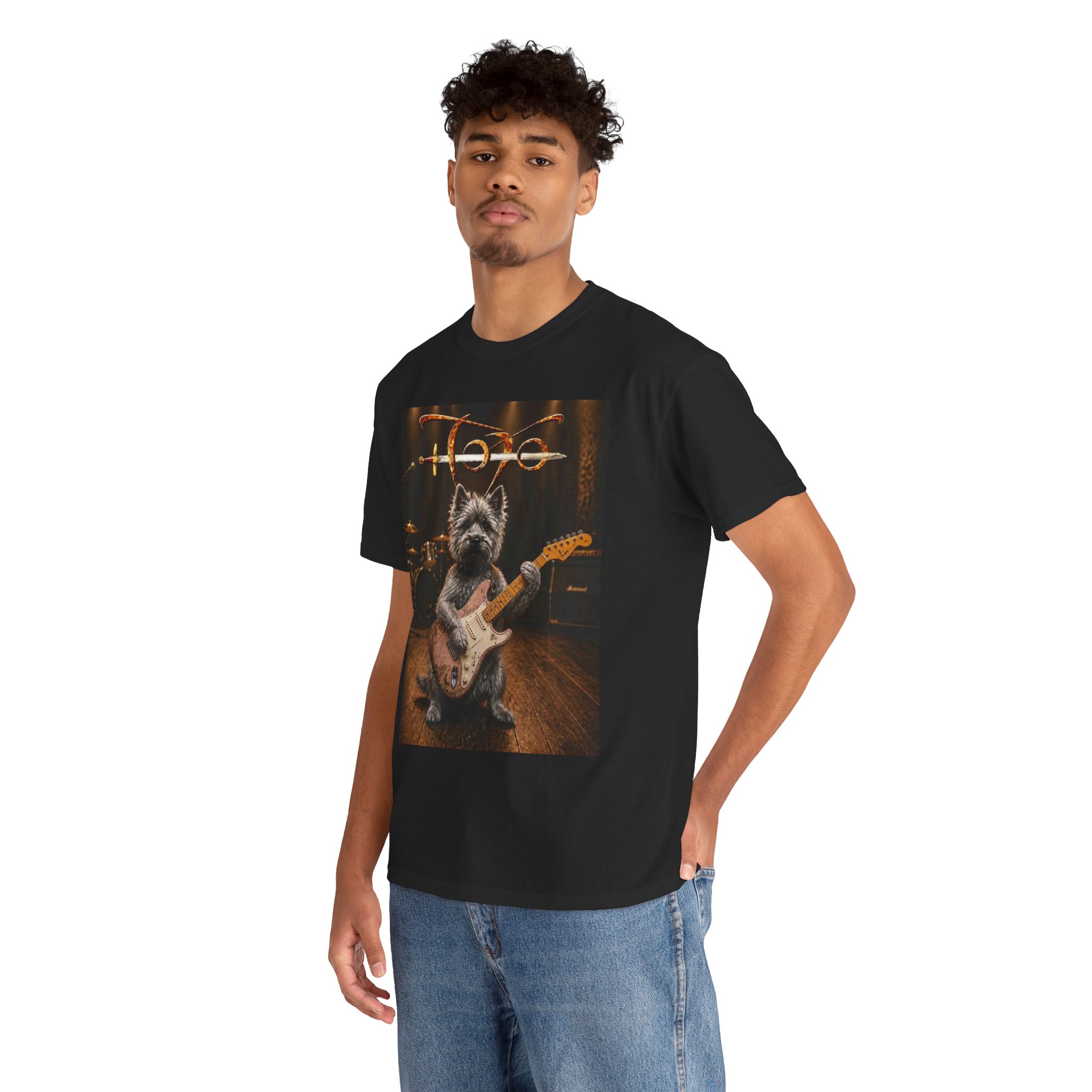 Rockstar Dog Guitar T-Shirt — Cute Scottish Terrier Playing Electric Guitar Concert Tee - Image 19