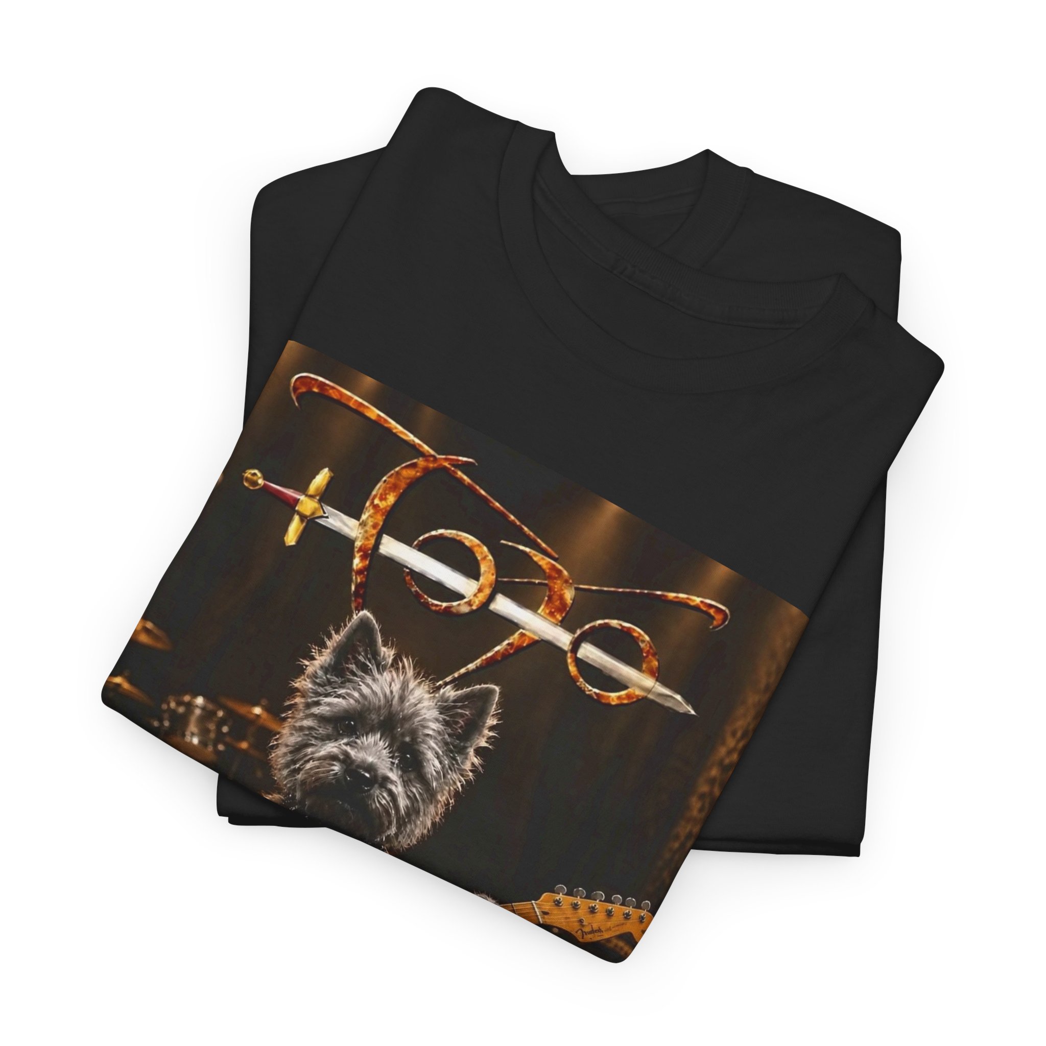 Rockstar Dog Guitar T-Shirt — Cute Scottish Terrier Playing Electric Guitar Concert Tee - Image 18