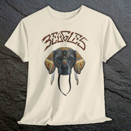 Beagles Native American Motif Graphic Tee — Vintage Pet Logo T-Shirt