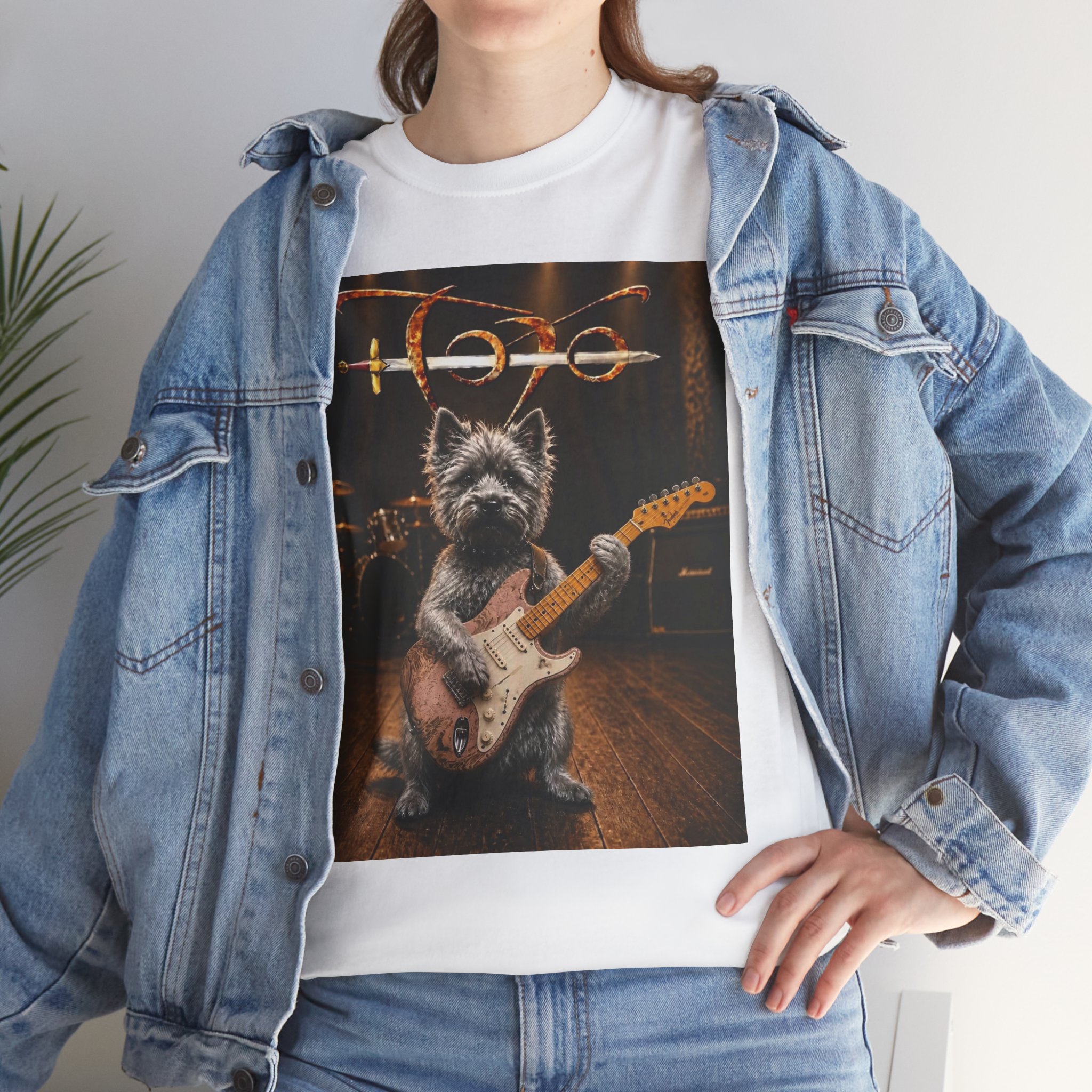 Rockstar Dog Guitar T-Shirt — Cute Scottish Terrier Playing Electric Guitar Concert Tee - Image 11
