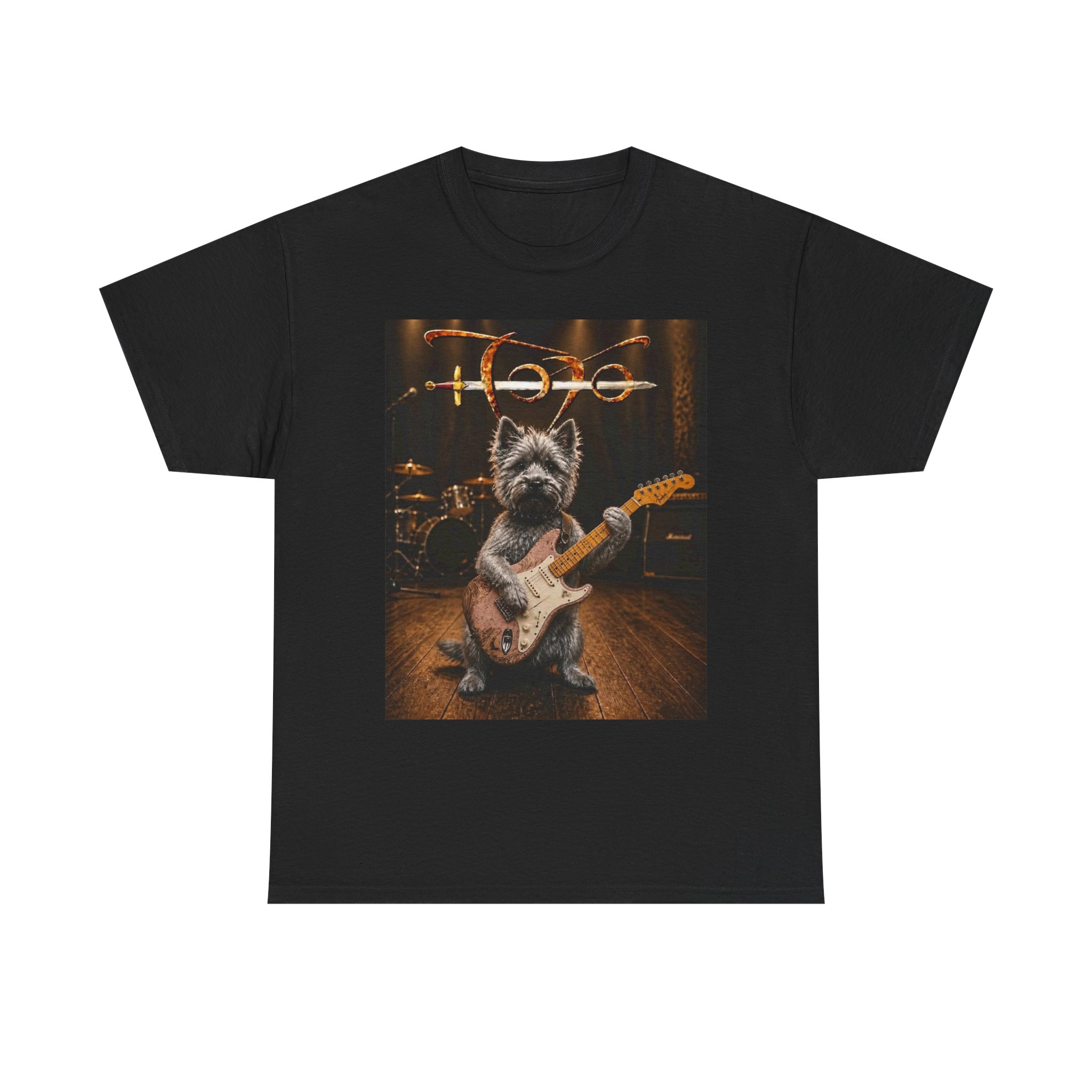 Rockstar Dog Guitar T-Shirt — Cute Scottish Terrier Playing Electric Guitar Concert Tee - Image 12