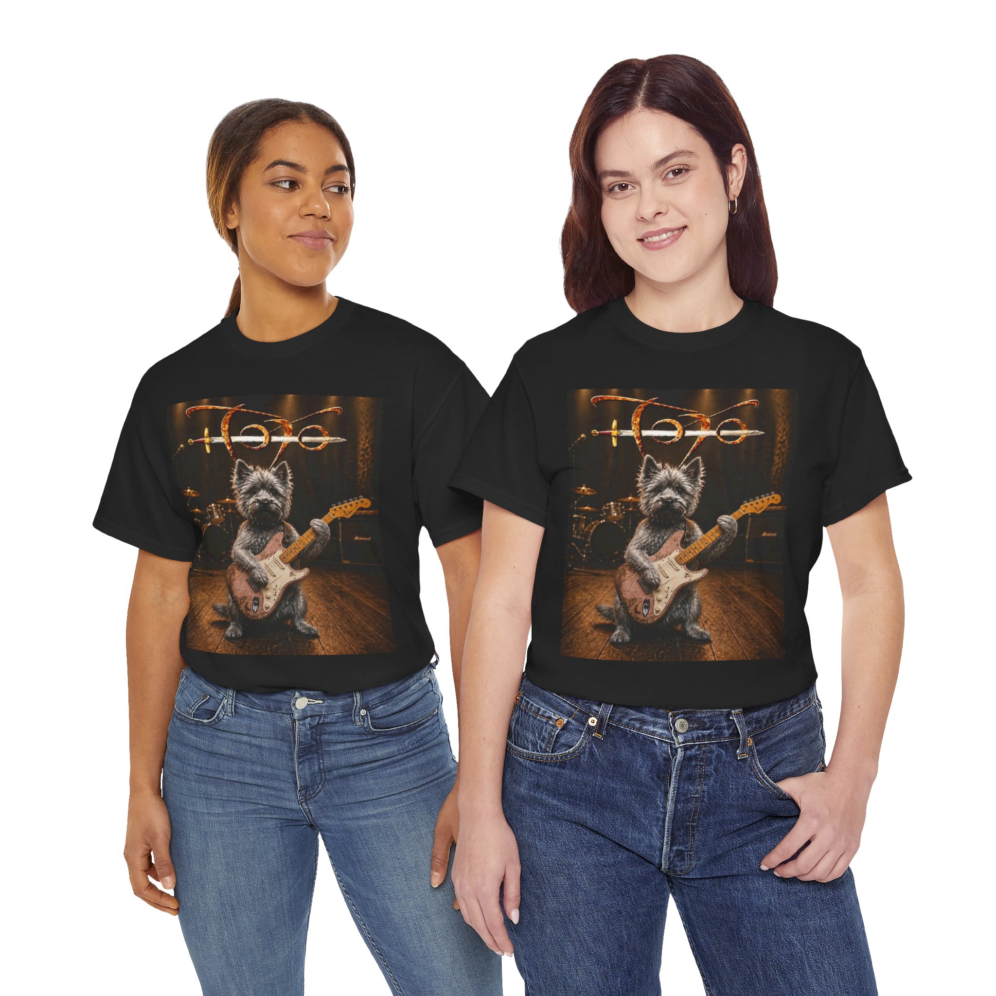 Rockstar Dog Guitar T-Shirt — Cute Scottish Terrier Playing Electric Guitar Concert Tee - Image 21