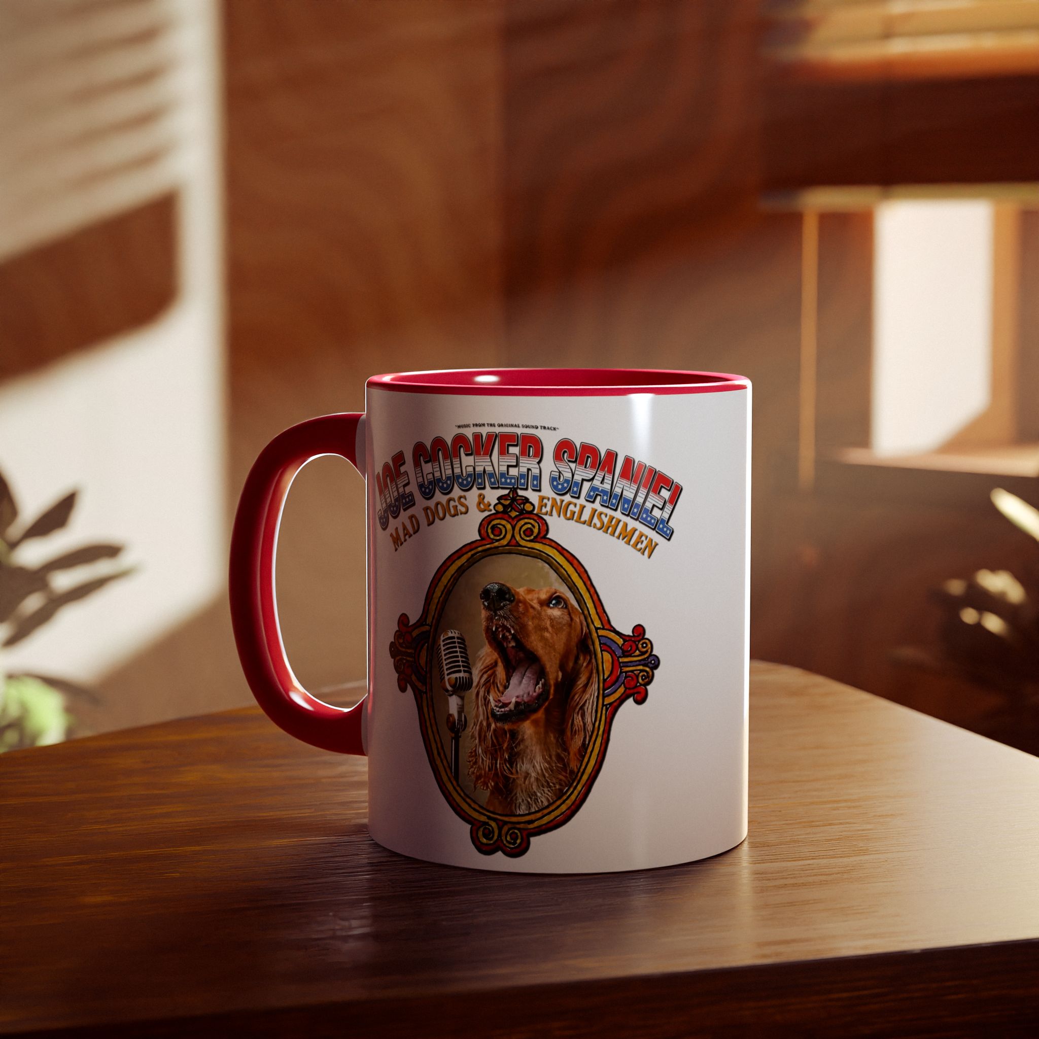 Joe Cocker Spaniel Mug - Red Accent - Image 4