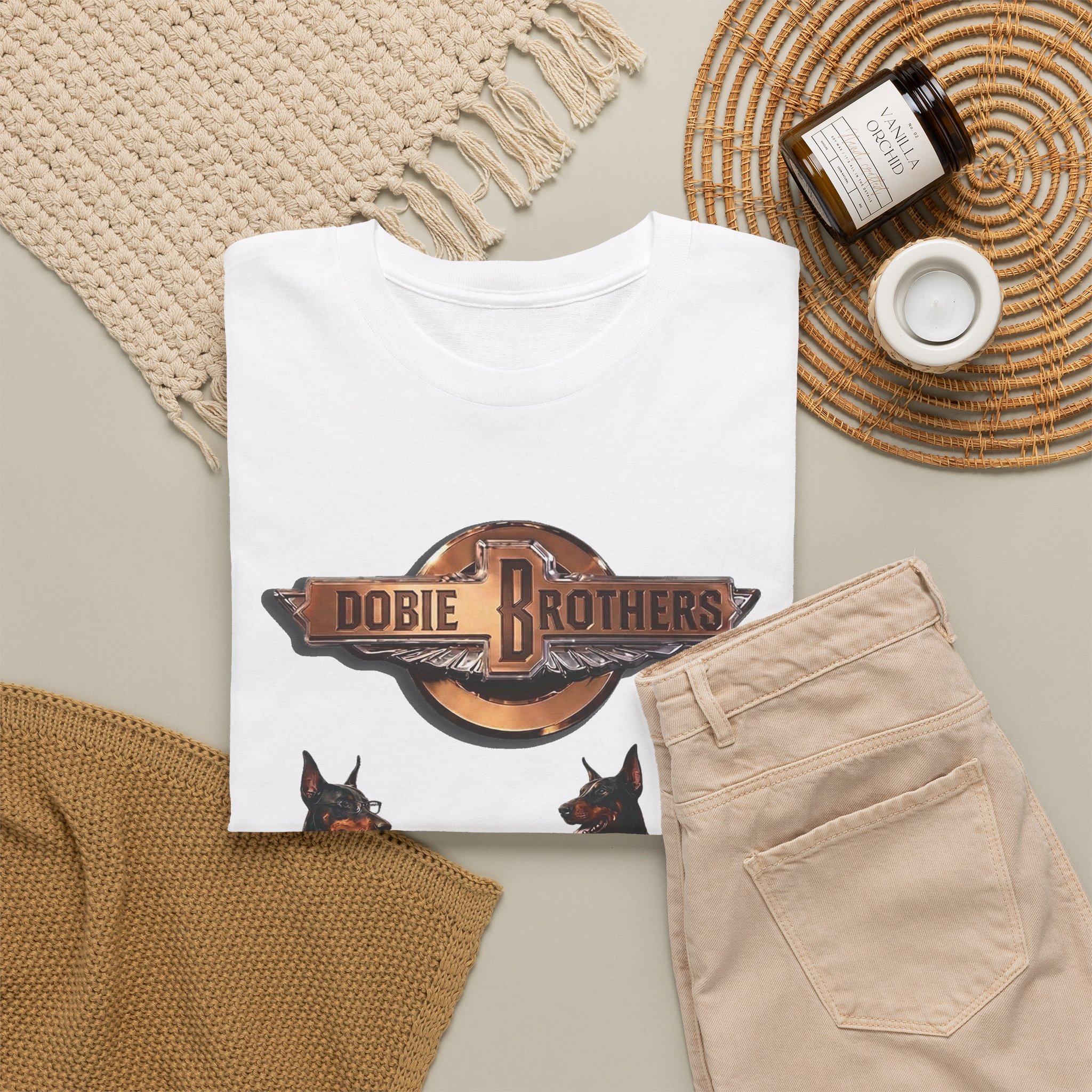 "Dobie Brothers" Rock Dogs T‑Shirt — Vintage Doberman Guitarists Tee - Image 5