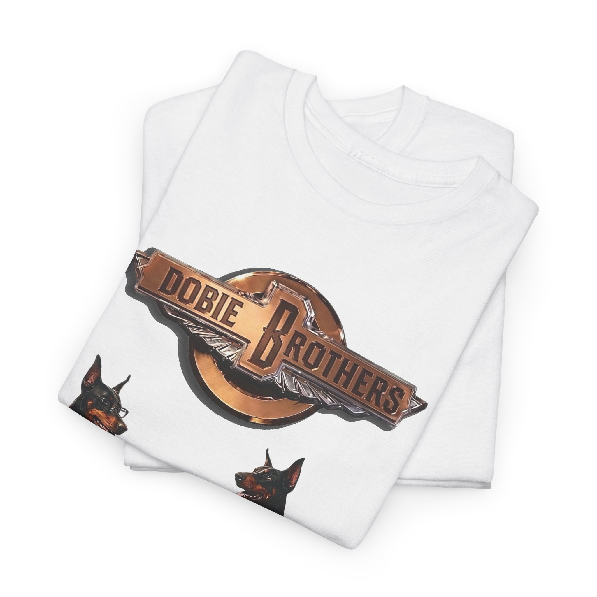 "Dobie Brothers" Rock Dogs T‑Shirt — Vintage Doberman Guitarists Tee - Image 4