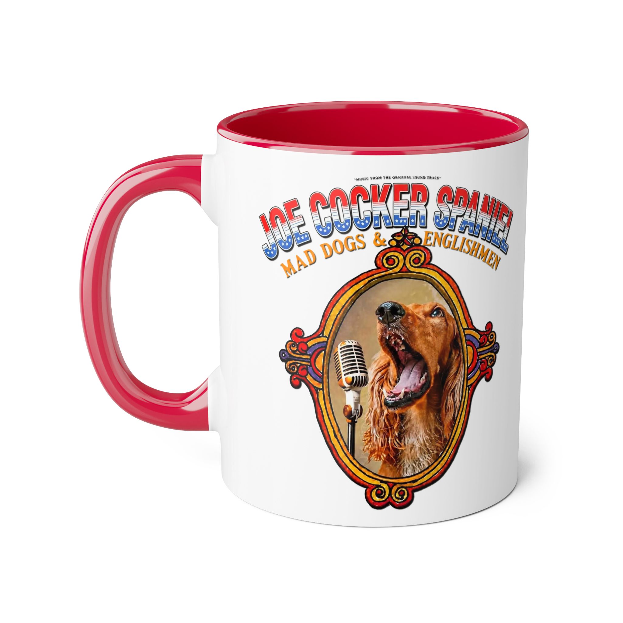 Joe Cocker Spaniel Mug - Red Accent - Image 2