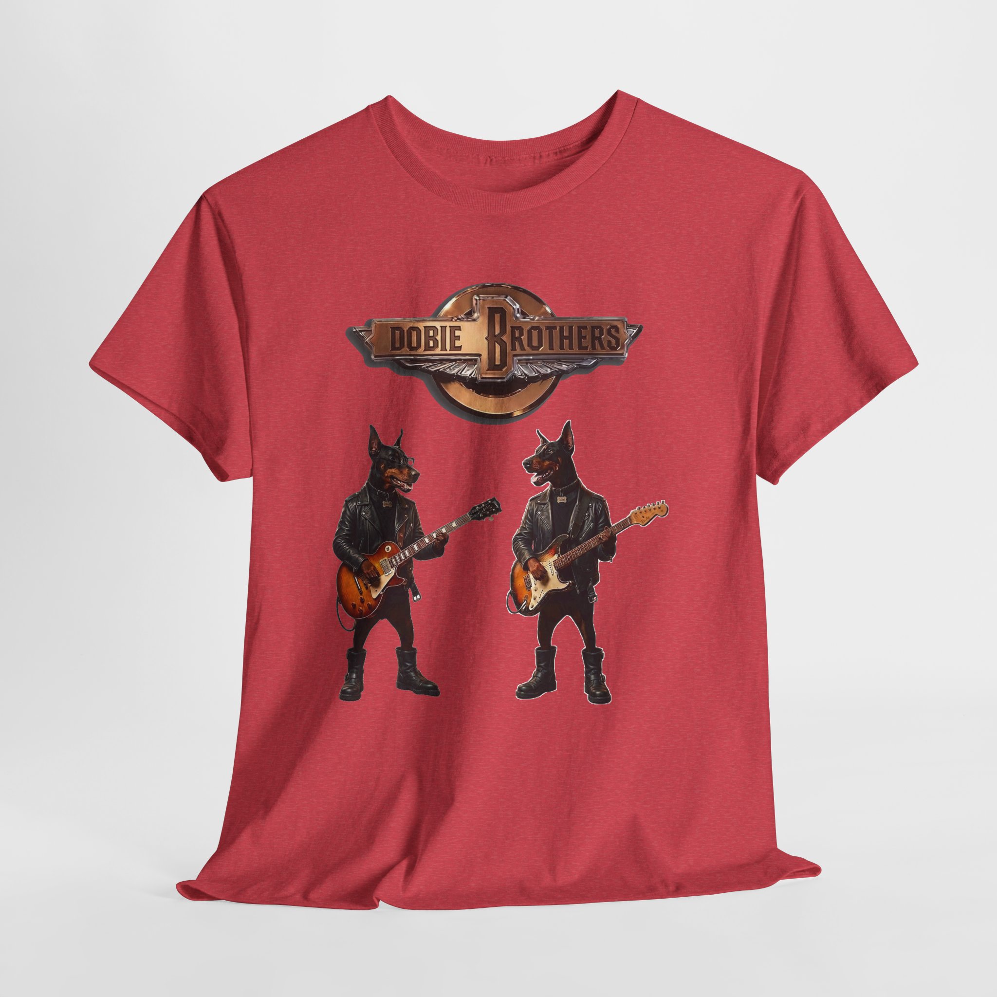 "Dobie Brothers" Rock Dogs T‑Shirt — Vintage Doberman Guitarists Tee - Image 17