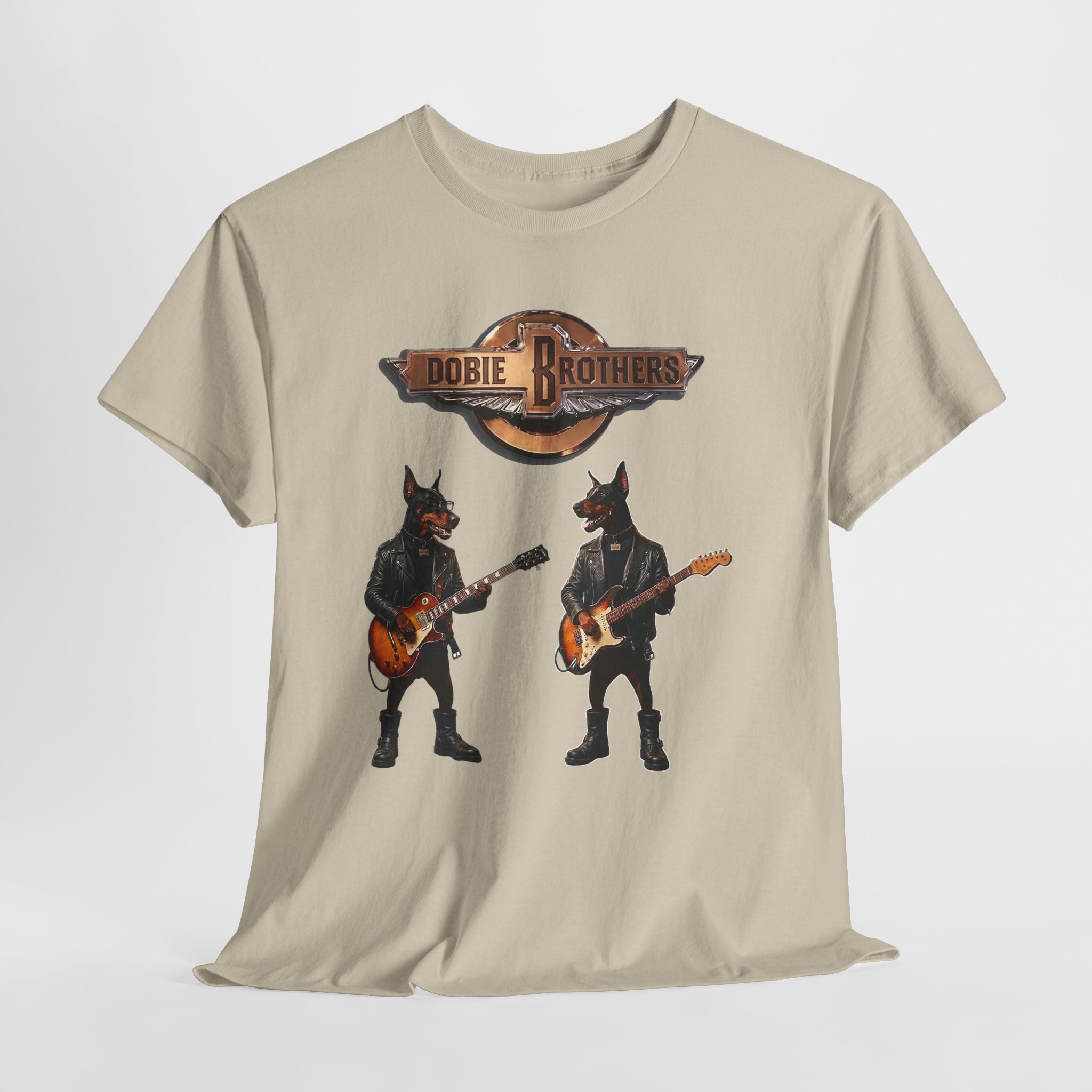 "Dobie Brothers" Rock Dogs T‑Shirt — Vintage Doberman Guitarists Tee - Image 14