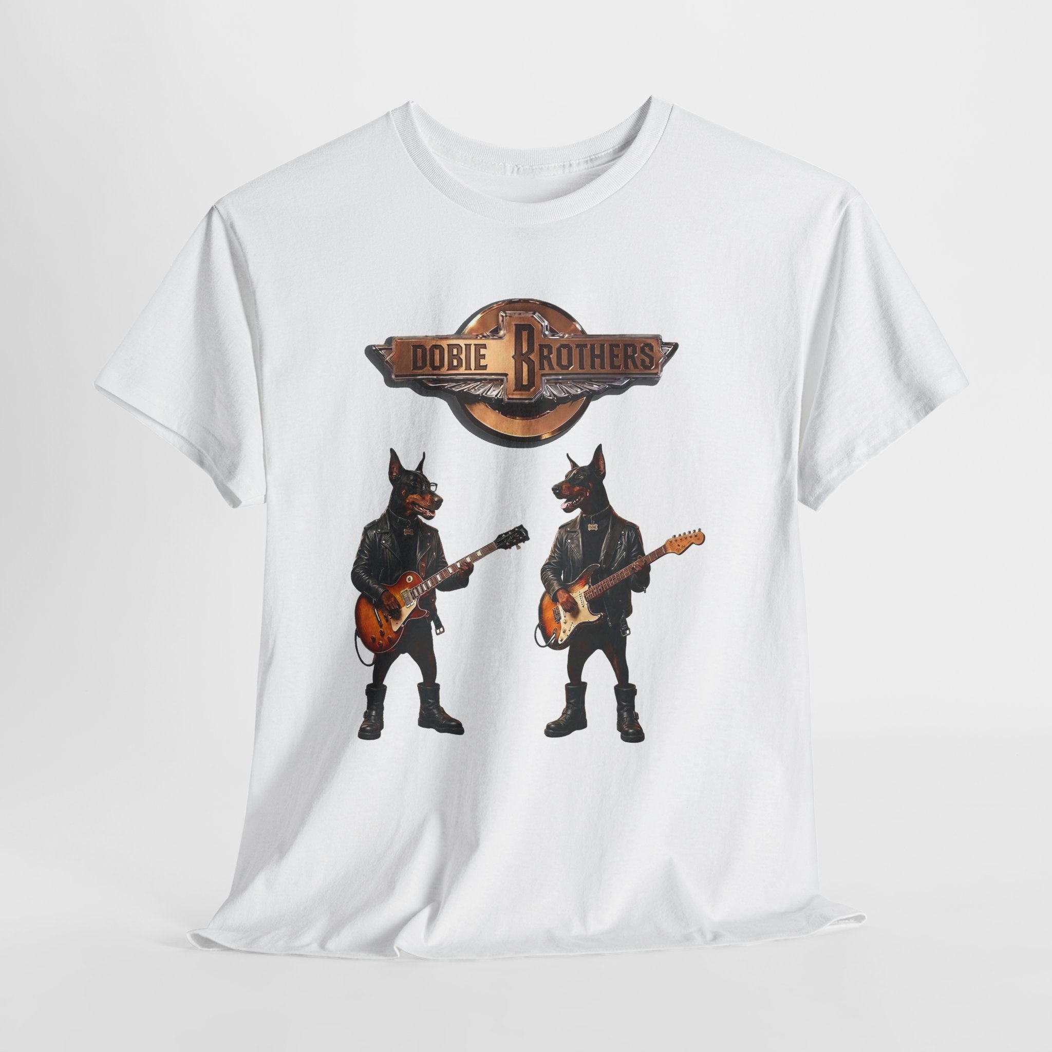 "Dobie Brothers" Rock Dogs T‑Shirt — Vintage Doberman Guitarists Tee - Image 7