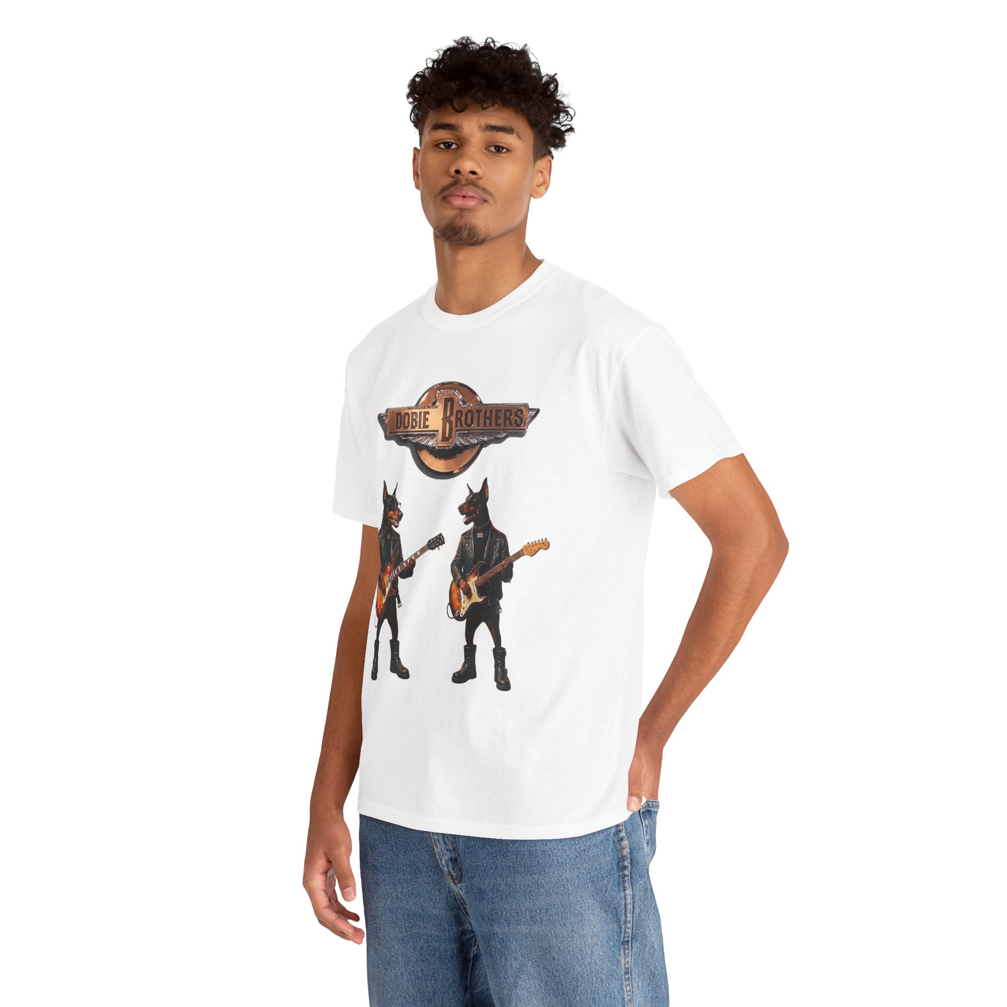 "Dobie Brothers" Rock Dogs T‑Shirt — Vintage Doberman Guitarists Tee - Image 9