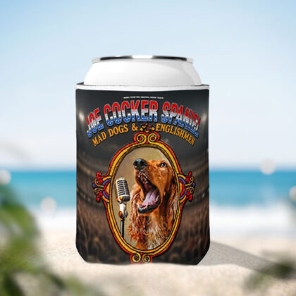 Joe Cocker Spaniel Can Cooler Sleeve — Vintage Concert Dog Design