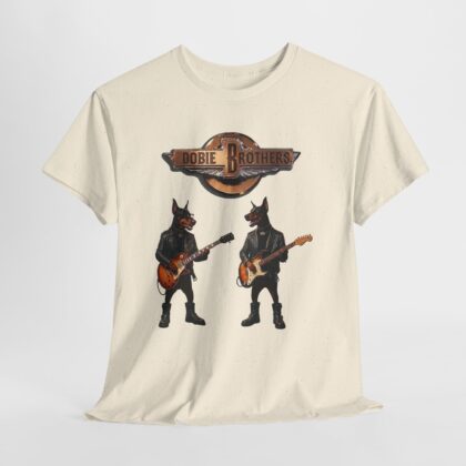 "Dobie Brothers" Rock Dogs T‑Shirt — Vintage Doberman Guitarists Tee